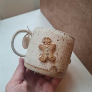Handcrafted ceramic cup “Gingerbread man”