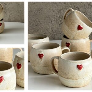 Handcrafted ceramic cup “Grain of sea sand”, giftbox