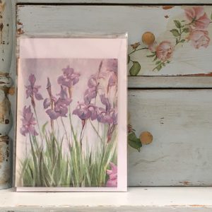 Õnnitluskaart  "Lillad õied"