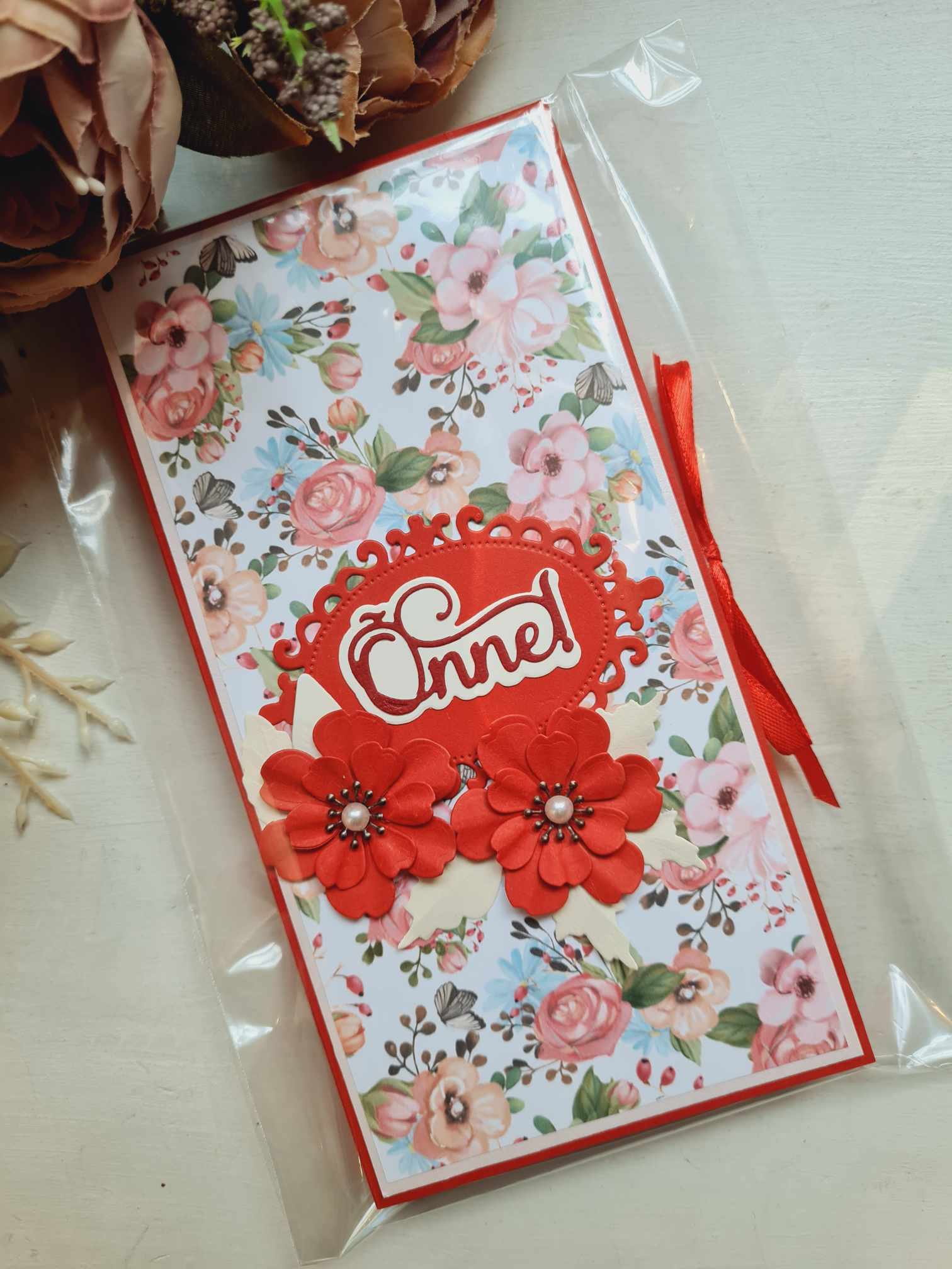 Käsitsi meisterdatud armas šokolaaditasku "Õnne!"