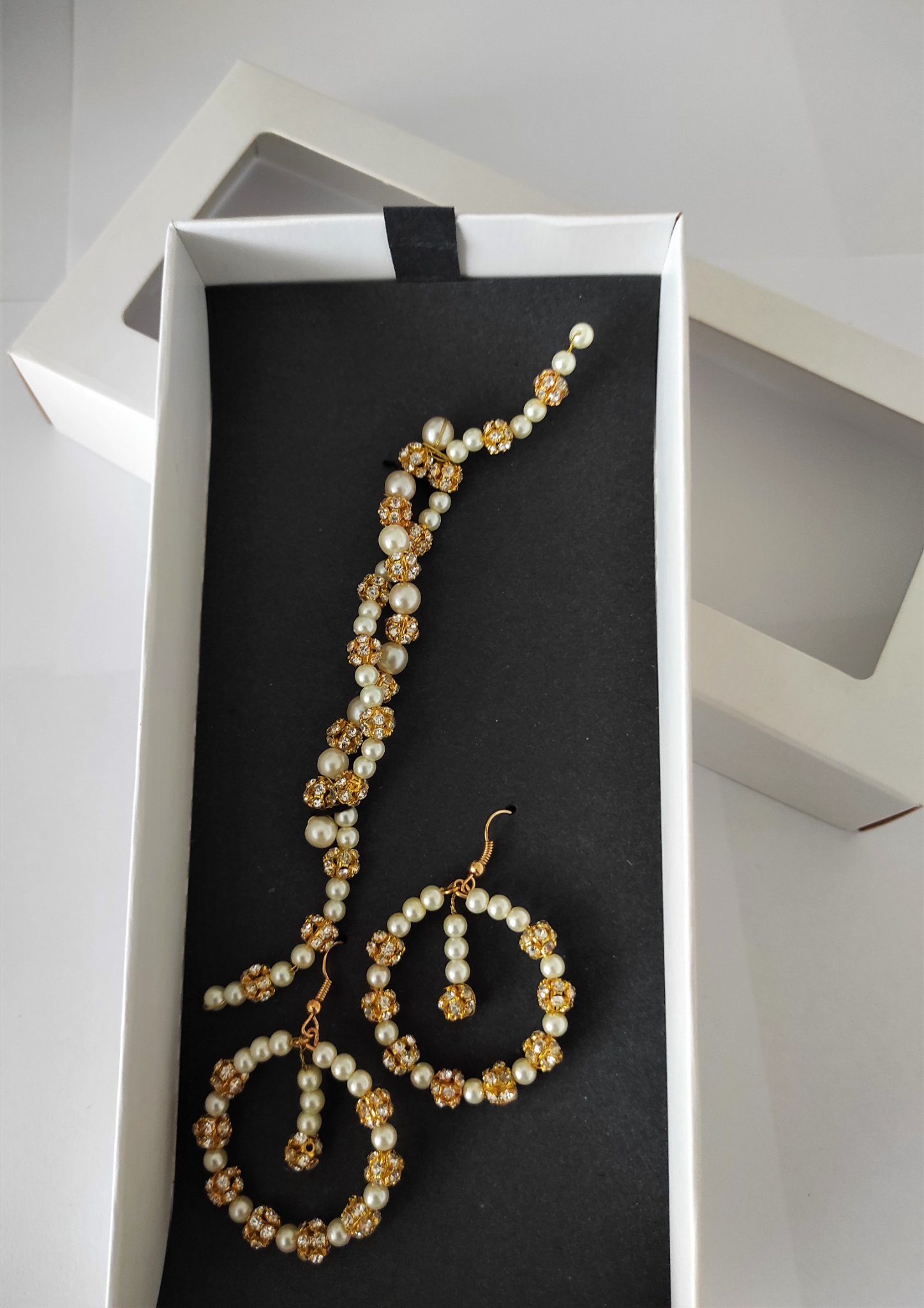 Käsitsi meisterdatud kaunis ehtekomplekt "Pilvetagune päikesesära"