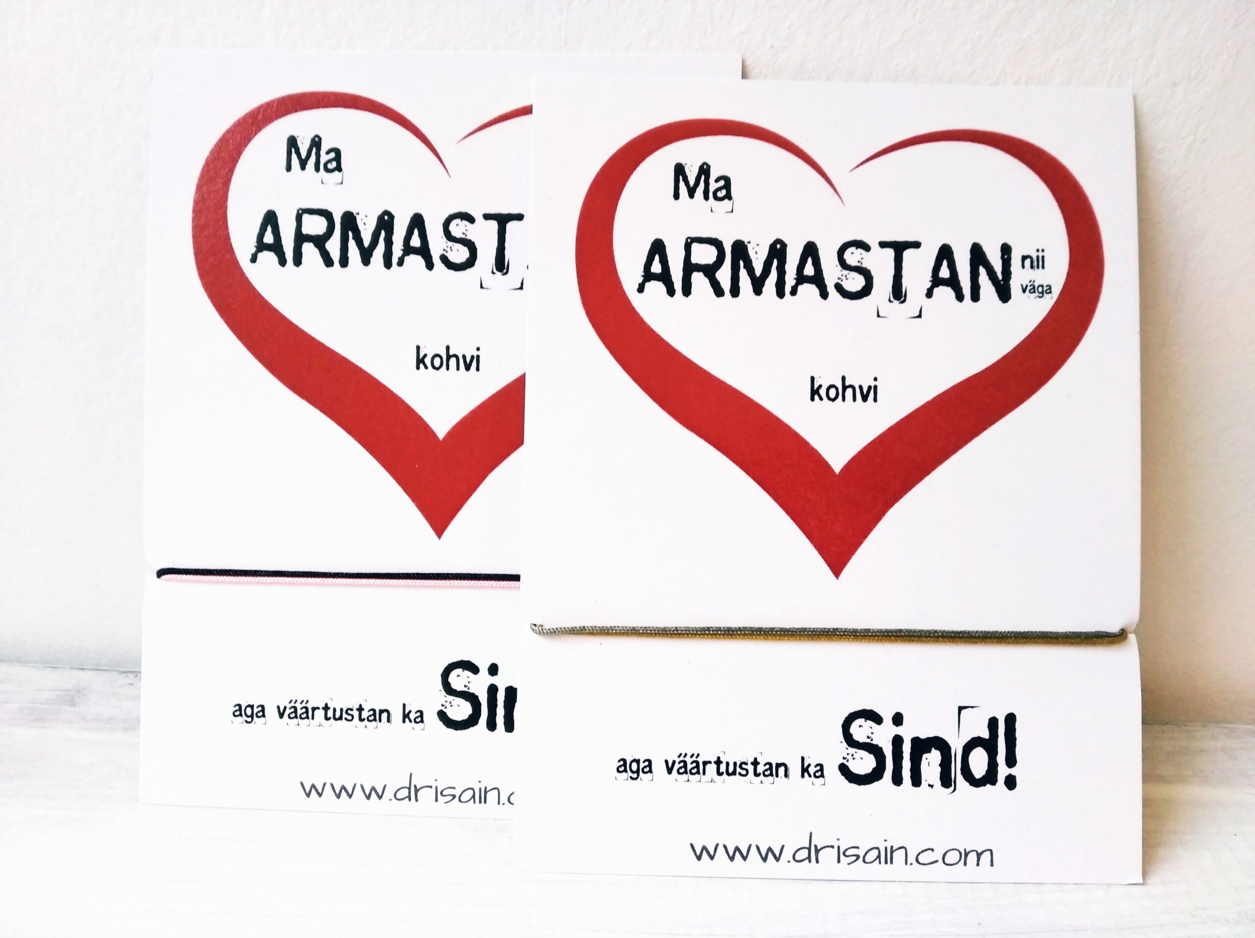 Reguleeritav Käepael kaardil "Ma armastan nii väga kohvi, aga väärtustan ka Sind!"