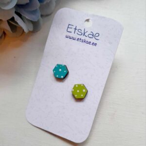 Stiilsed käsitsi maalitud kõrvarõngad "Täpid"