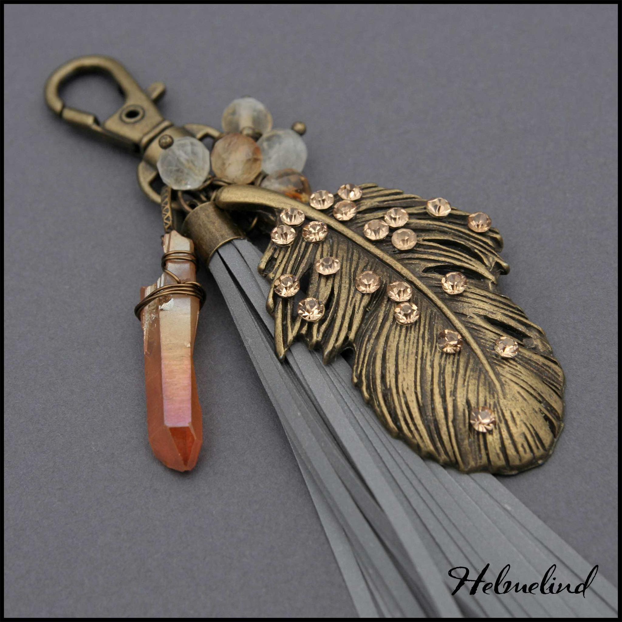 Külluslik helkiv ripats tsitriini ja electroplated kvartsiga