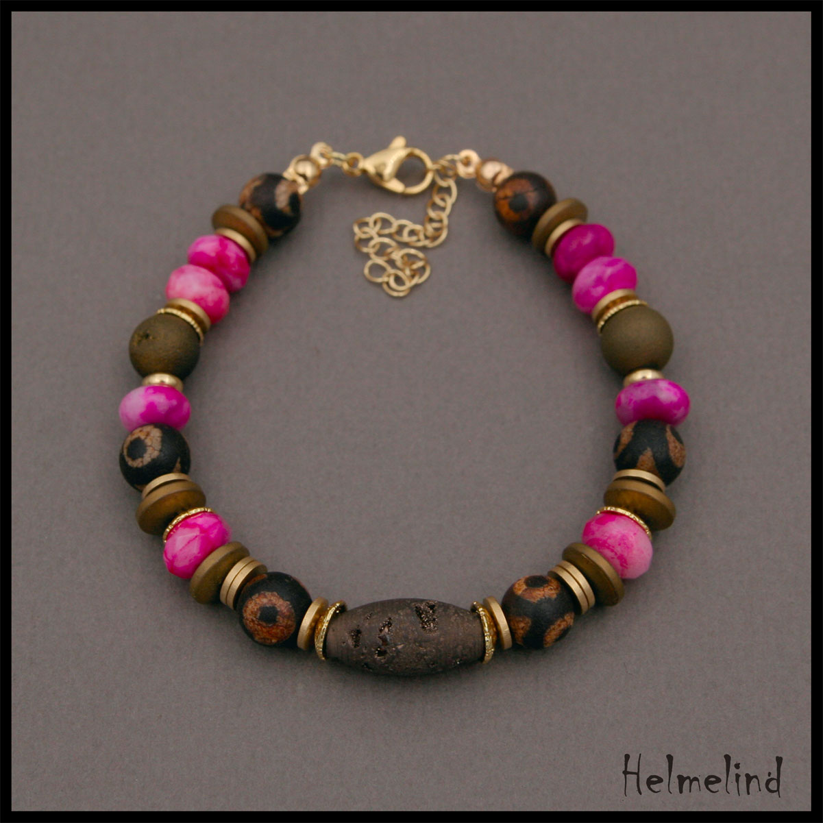 Kaunis poolvääriskividest käeehe- crazy lace ahhaat, tiibeti ahhaat, druusi ahhaat