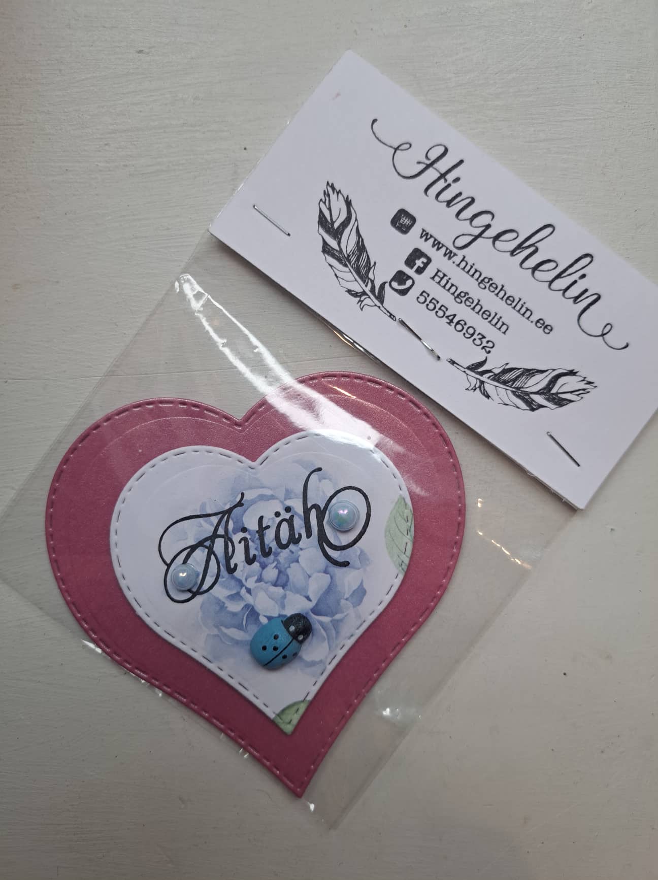 Südamekujuline magnet "Aitäh"