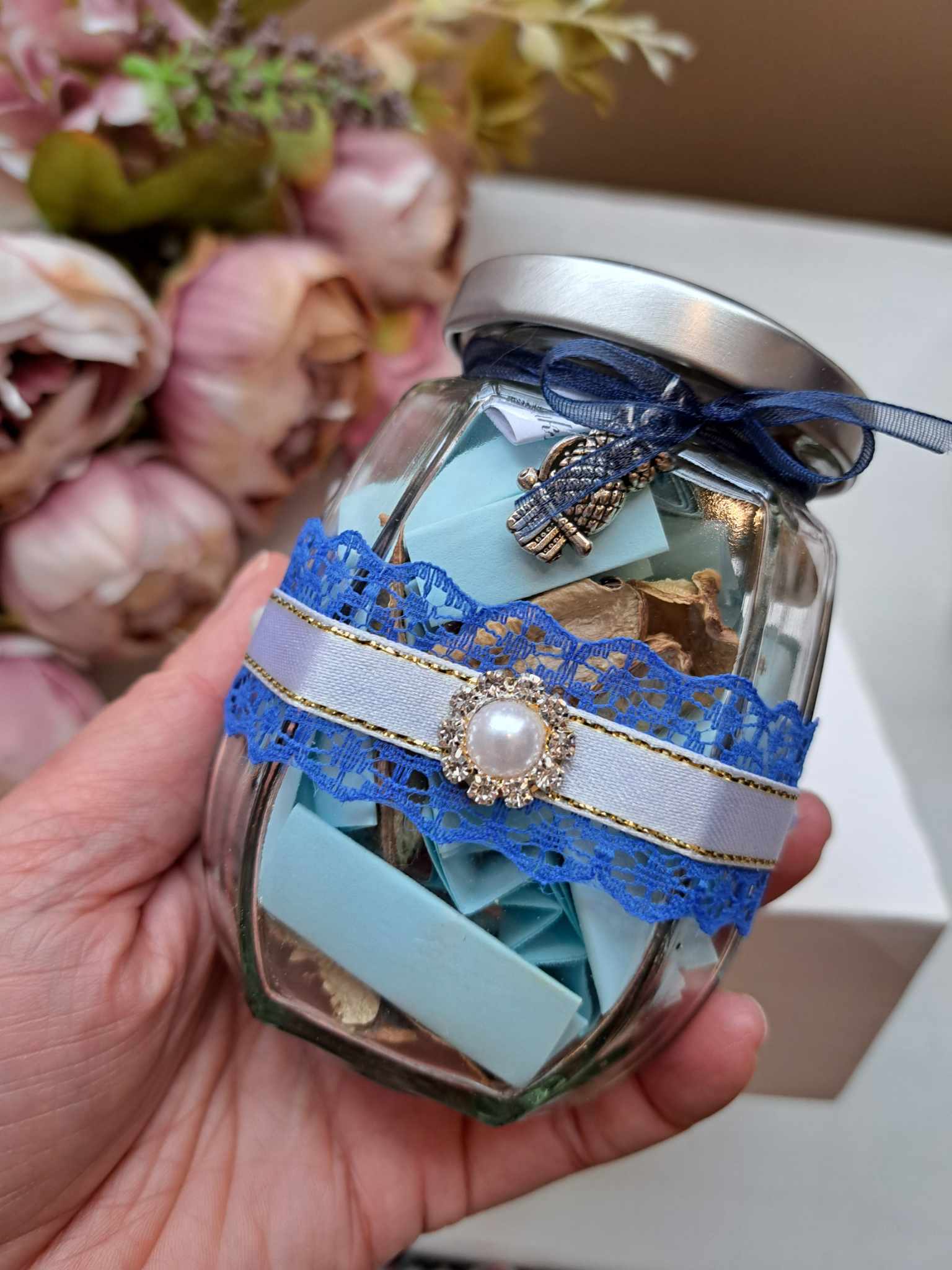 Sinine mõtteterade purk "Sõbrale" kinkekarbis