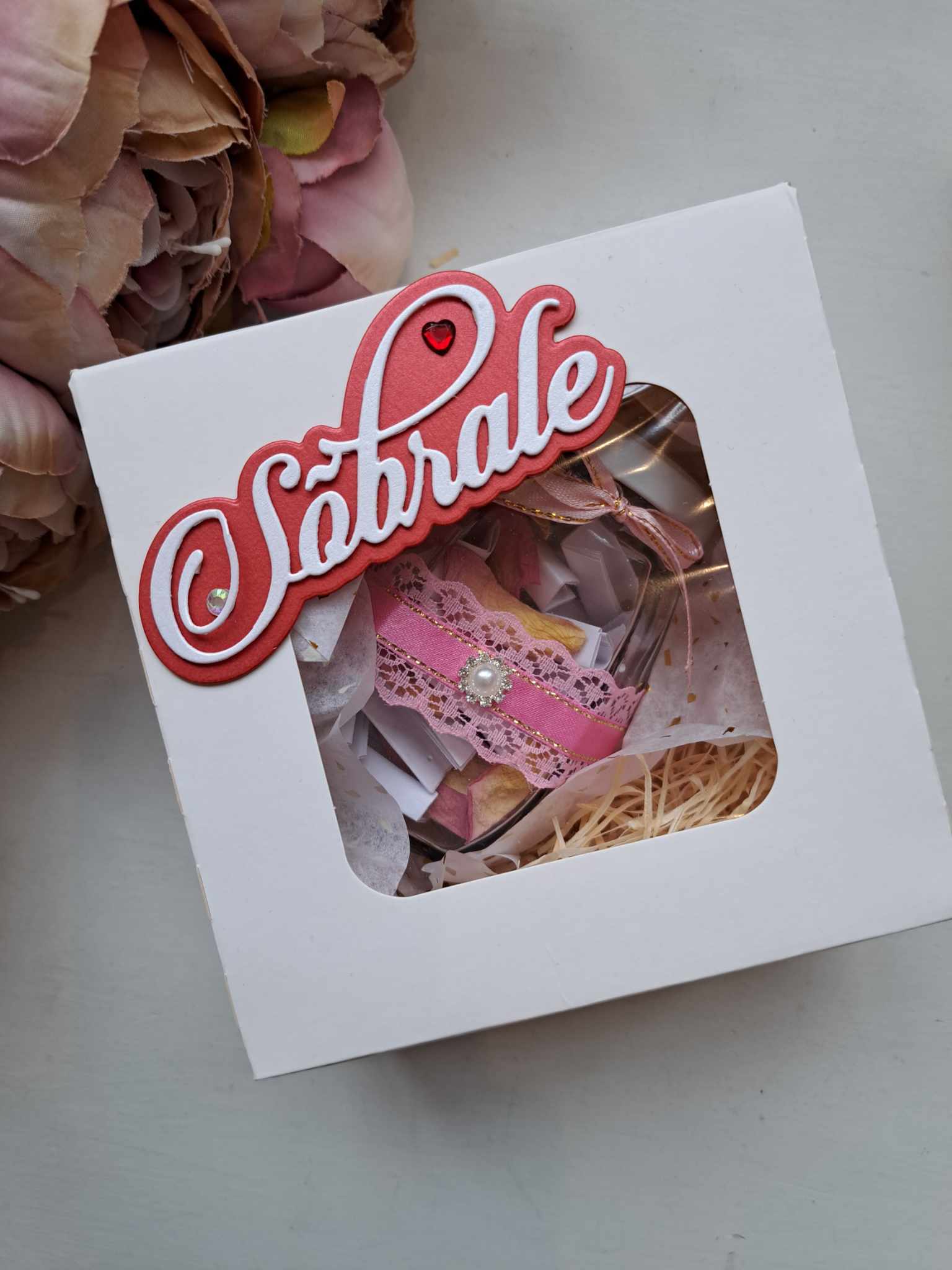 Roosa mõtteterade purk "Sõbrale" kinkekarbis