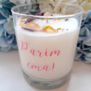 Eeterlike õlidega sojavahast lõhnaküünal "Parim ema!", sidrunheina aroomiga