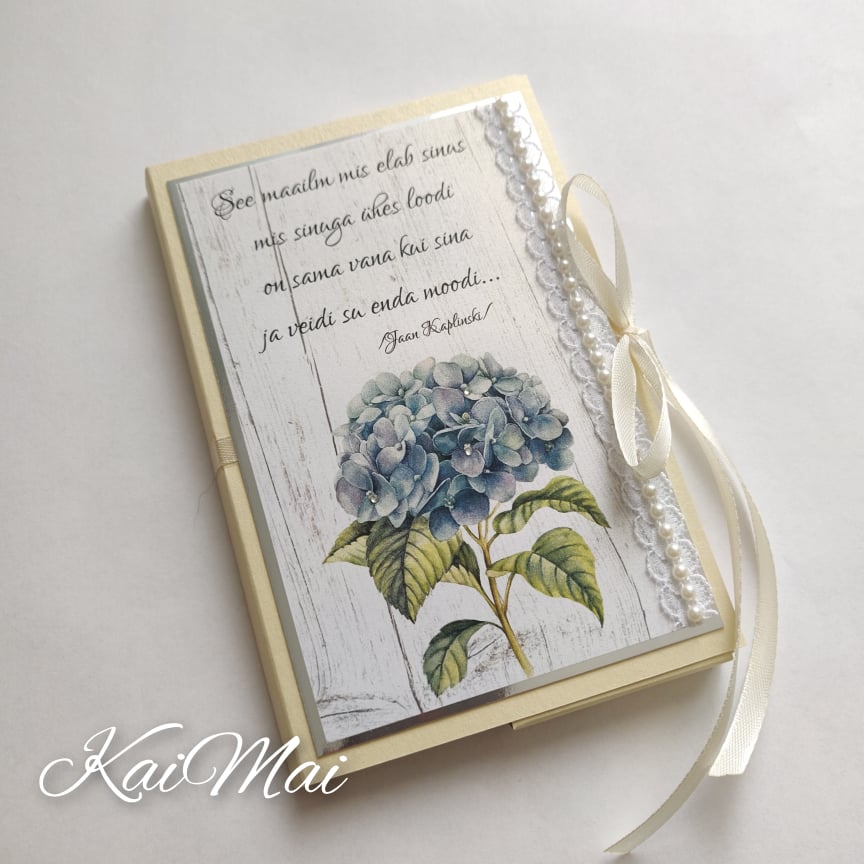 Šokolaaditasku luuletusega "Hortensia"