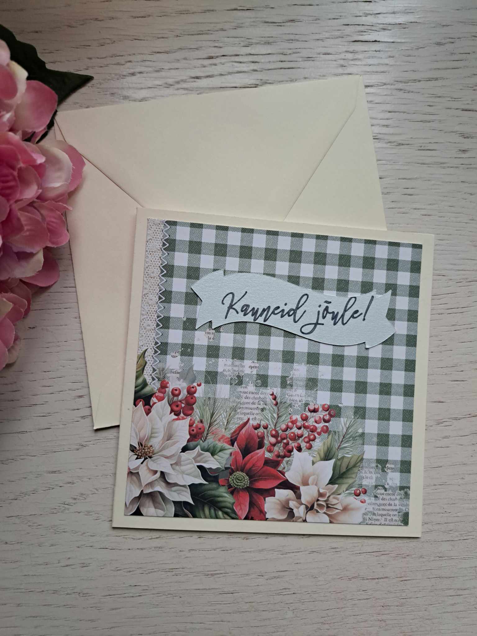 Jõulukaart "Kauneid jõule!", ümbrikuga
