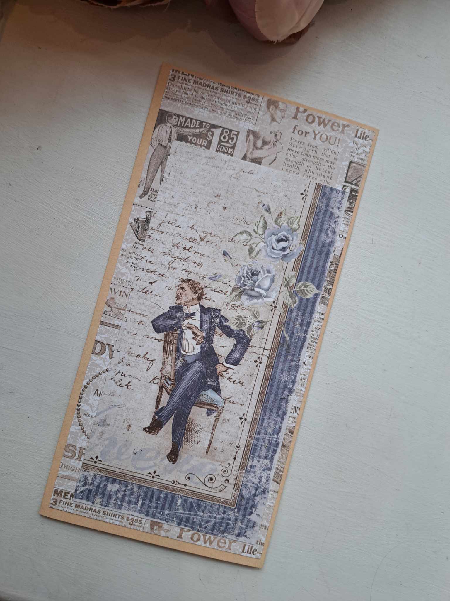 Meeste õnnitluskaart "Gentelmen", rahataskuga