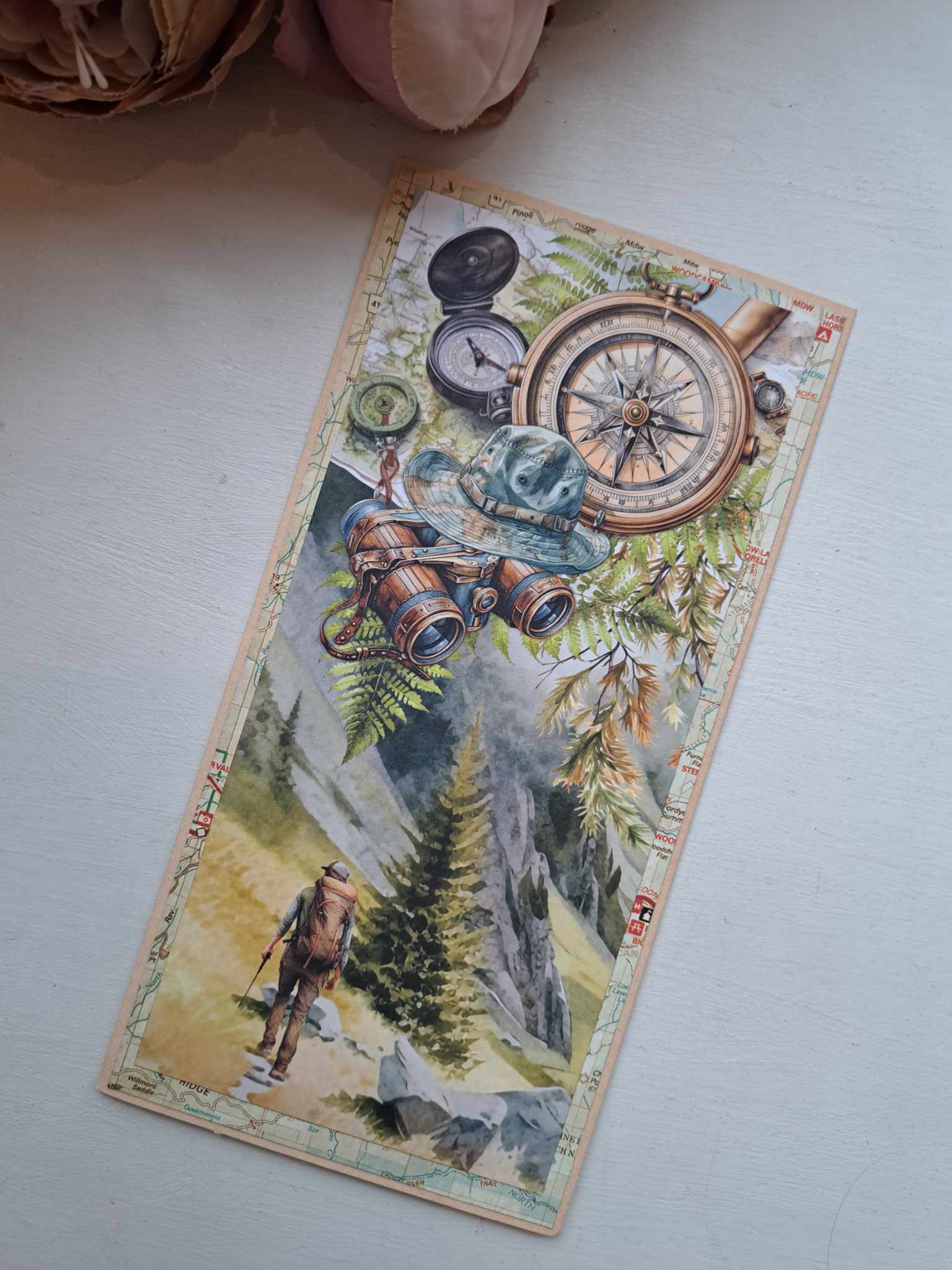 Meeste õnnitluskaart "Matkaline", rahataskuga