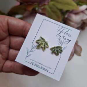 Kaunid keraamilised kõrvarõngad "Imelised vahtralehed"