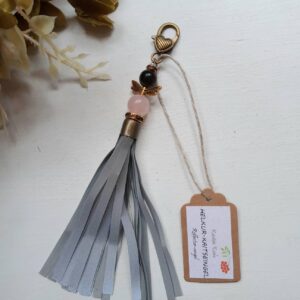 Helkiv ripats poolvääriskiviga, roosa kvarts ja tiigrisilm