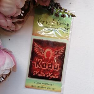 Nahast magnet "Kodu, kallis kodu", punakas pruun