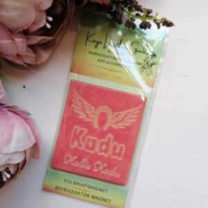 Nahast magnet "Kodu, kallis kodu", roosa