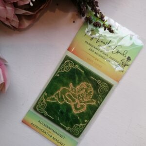 Nahast magnet "Ingel", mahedalt roheline