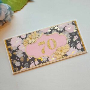 Rahataskuga õnnitluskaart "70"