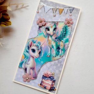 Õnnitluskaart "Ükssarvikud"