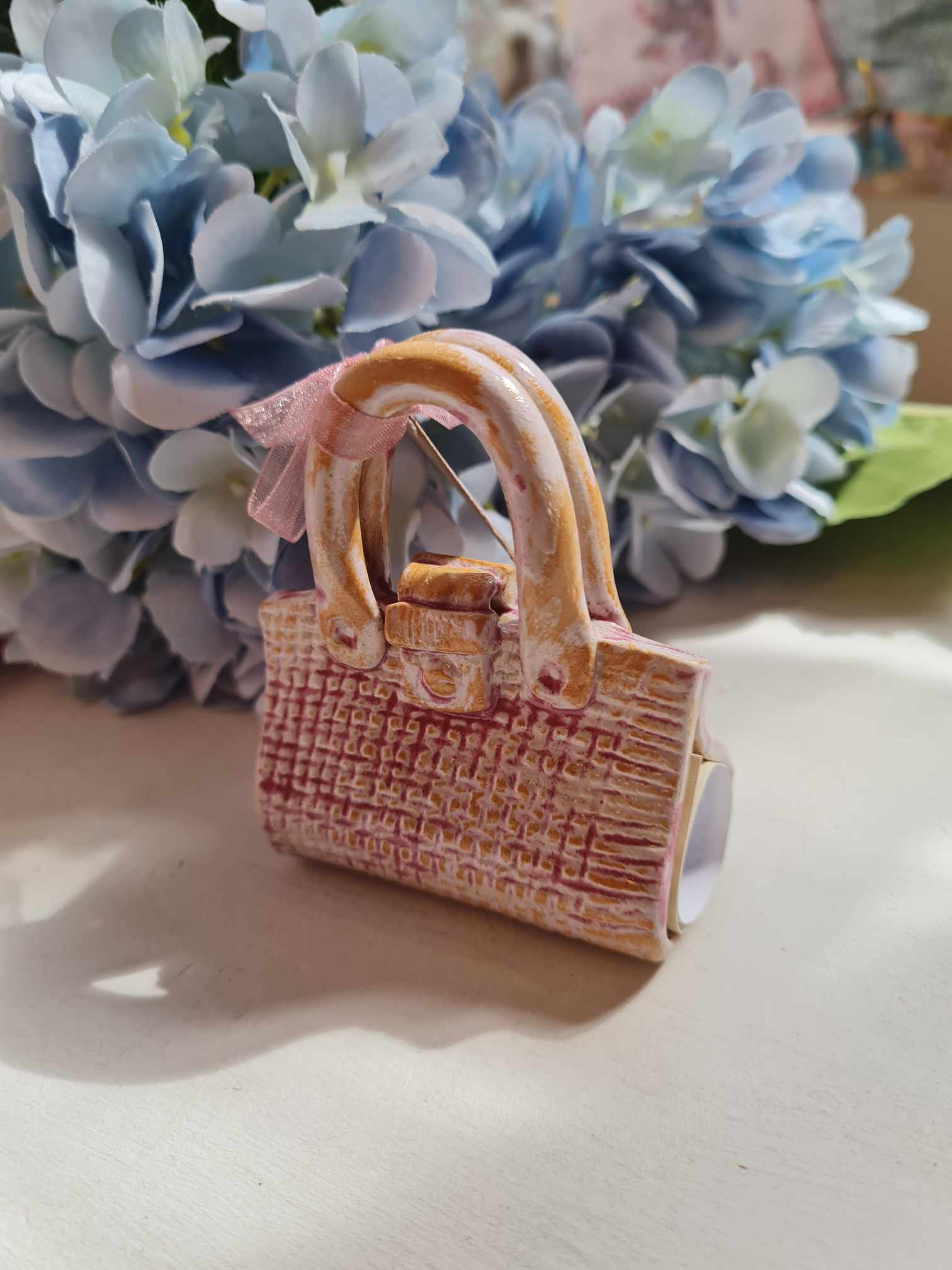 Keraamiline kott raha kinkimiseks, roosa