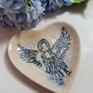 Kaunis südamekujuline taldrik "My angel"