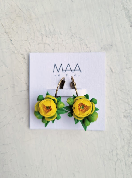 Kõrvarõngad "Kollased kullerkupud"