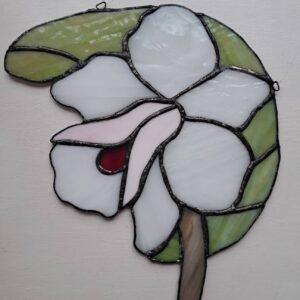 Kaunis tiffany vitraaž "Orhidee", valge