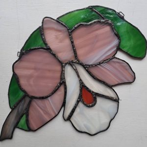 Kaunis tiffany vitraaz "Orhidee", roosa