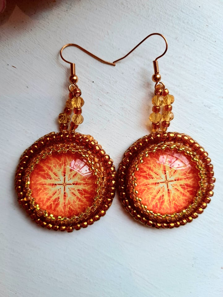 Kõrvarõngad "Oranž rist"