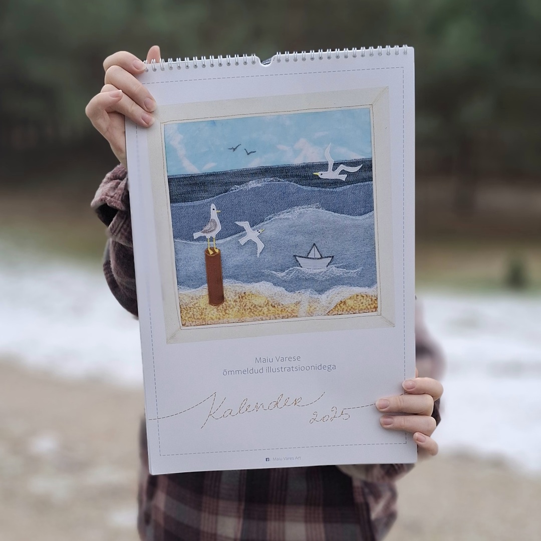 2025. a seinakalender kunstiliste illustratsioonidega