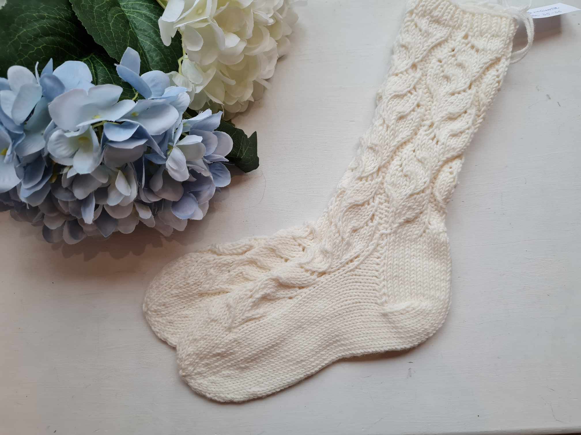 Käsitsi kootud meriinovillased sokid, nr 35-36