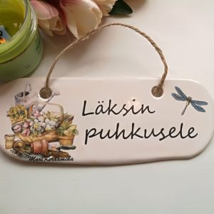 Pisem keraamiline Silt "Läksin puhkusele" lillekorv