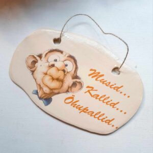 Pisem keraamiline Silt "Musid, kallid, õhupallid!" kass