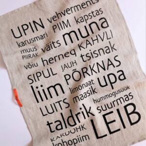 Linane köögirätik-linik Eesti murdekeelsete sõnadega