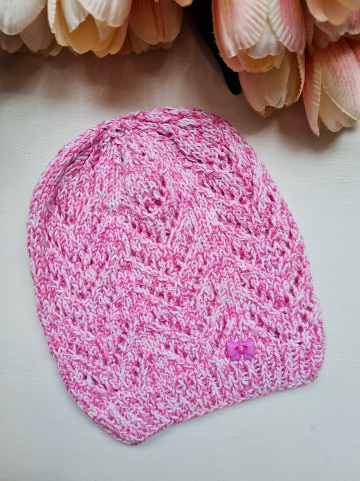 Kootud suvine müts roosa, vastsündinule