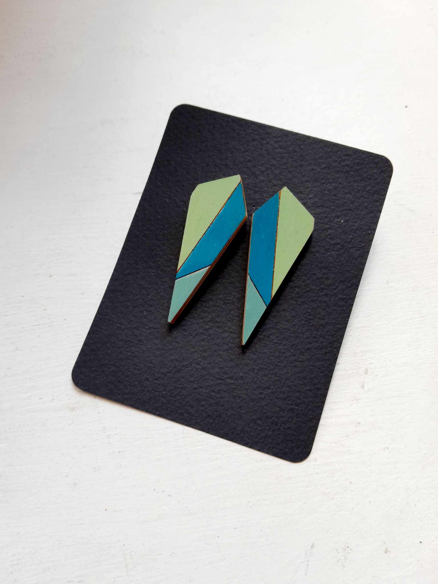 Käsitsi maalitud kõrvarõngad "Sümmeetriline geomeetria"