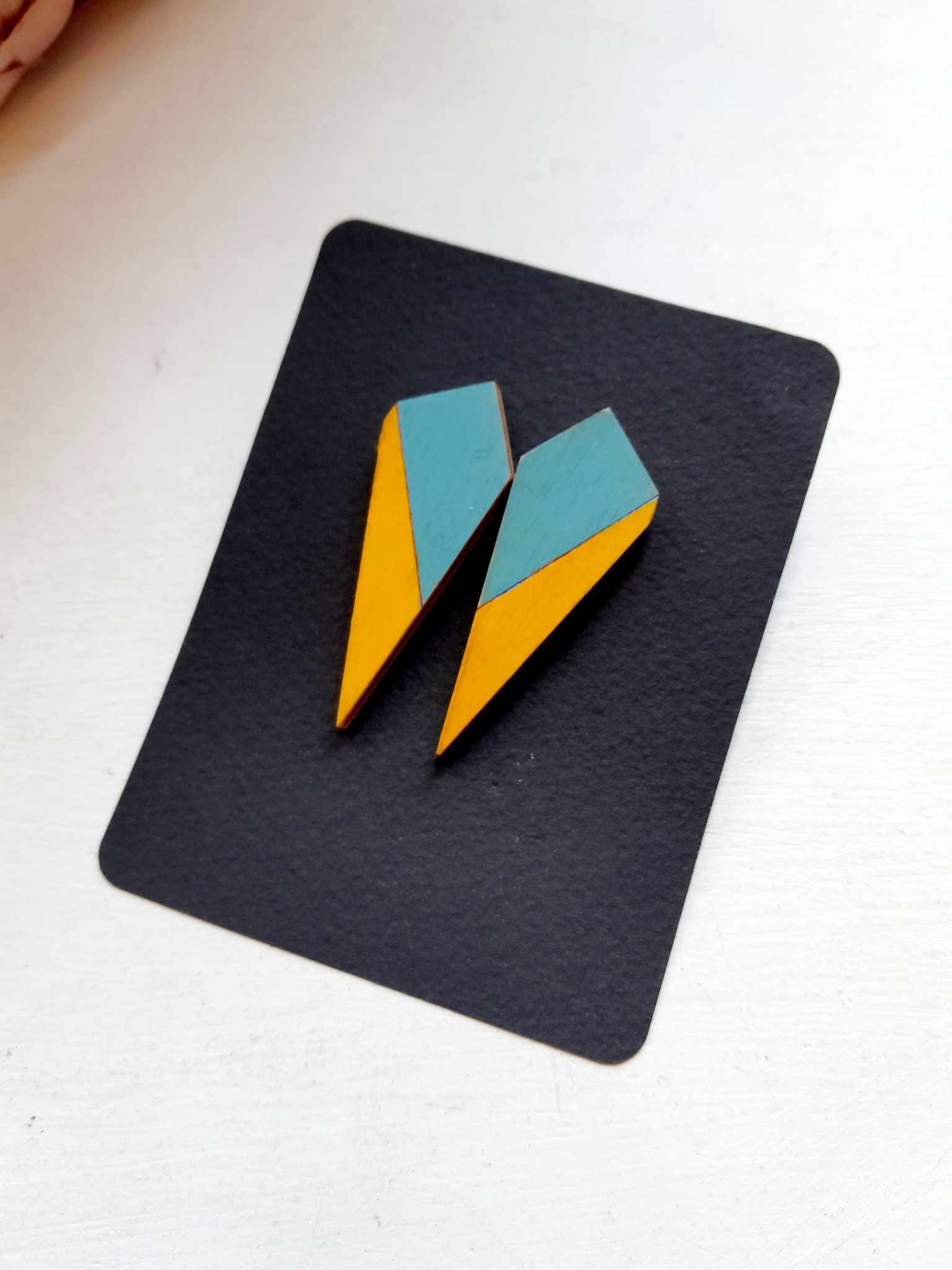 Käsitsi maalitud kõrvarõngad "Sümmeetriline geomeetria"