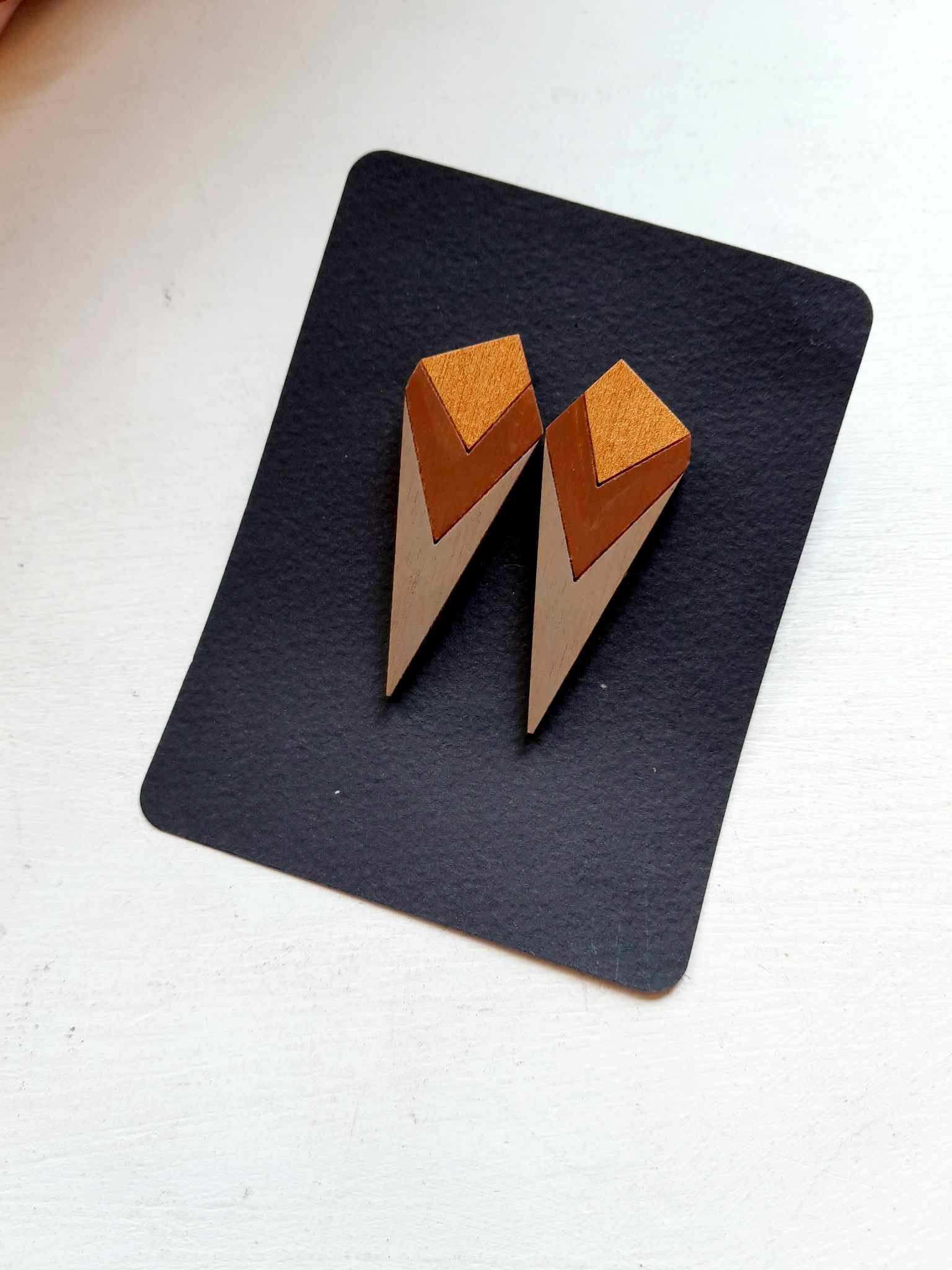 Käsitsi maalitud kõrvarõngad "Sümmeetriline geomeetria"