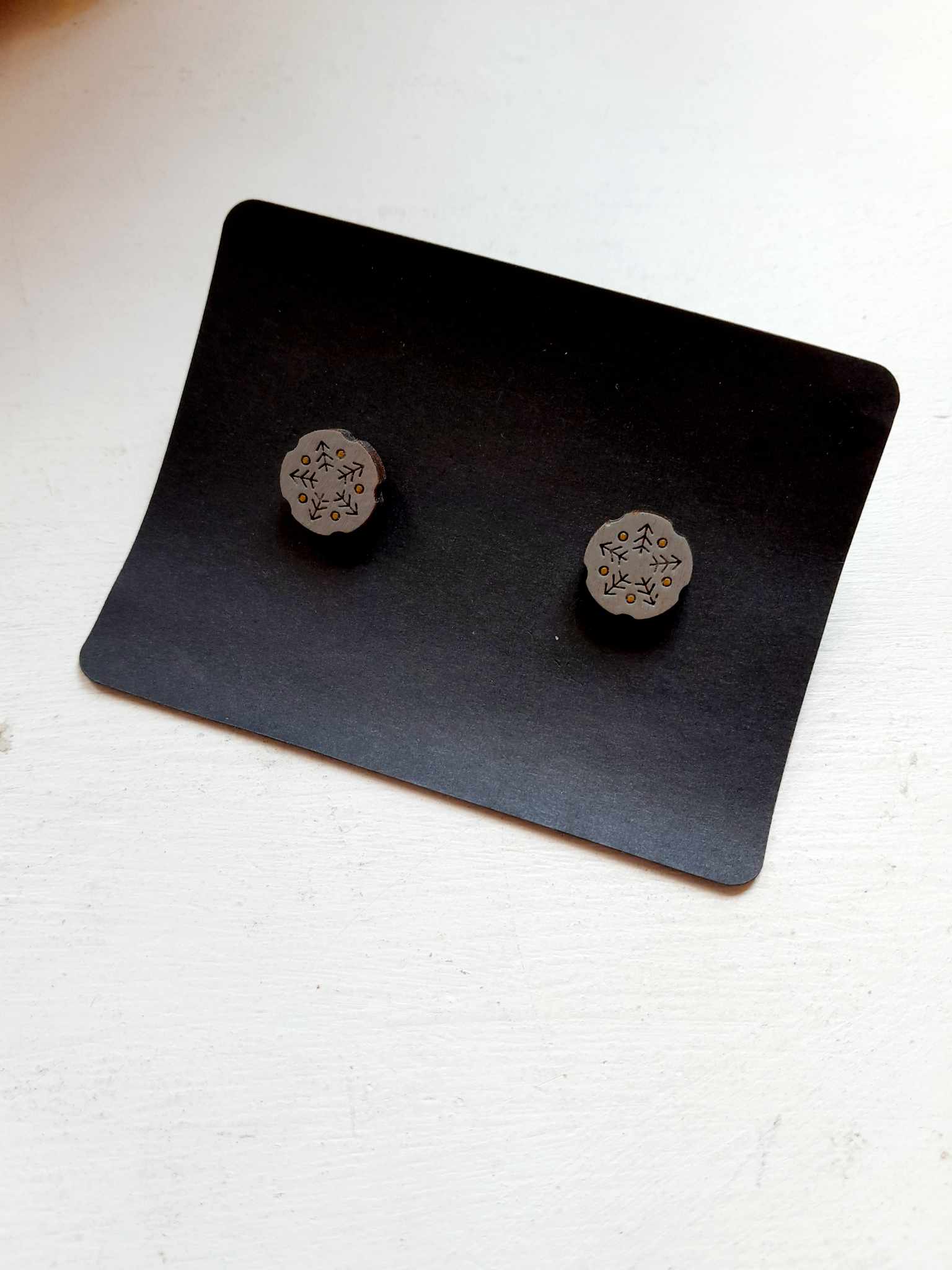 Käsitsi maalitud kõrvarõngad "Metsa sümbolid"