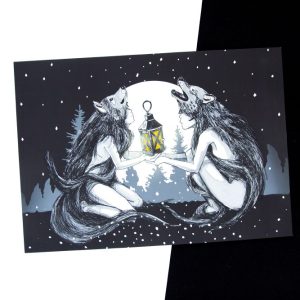 Postkaart "Huntneiud talvel"