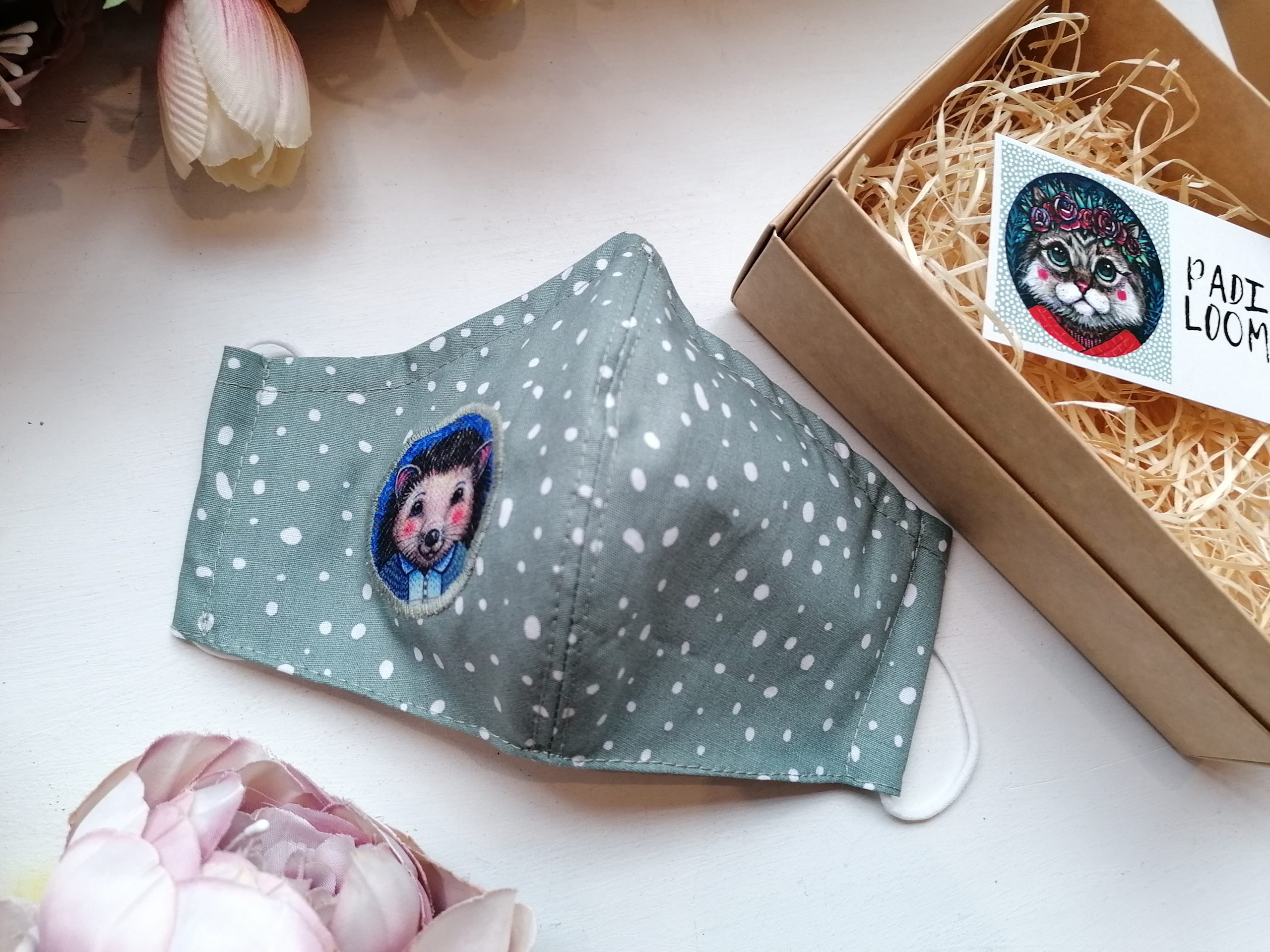 Korduvkasutatav näomask "Siilike", taskuga