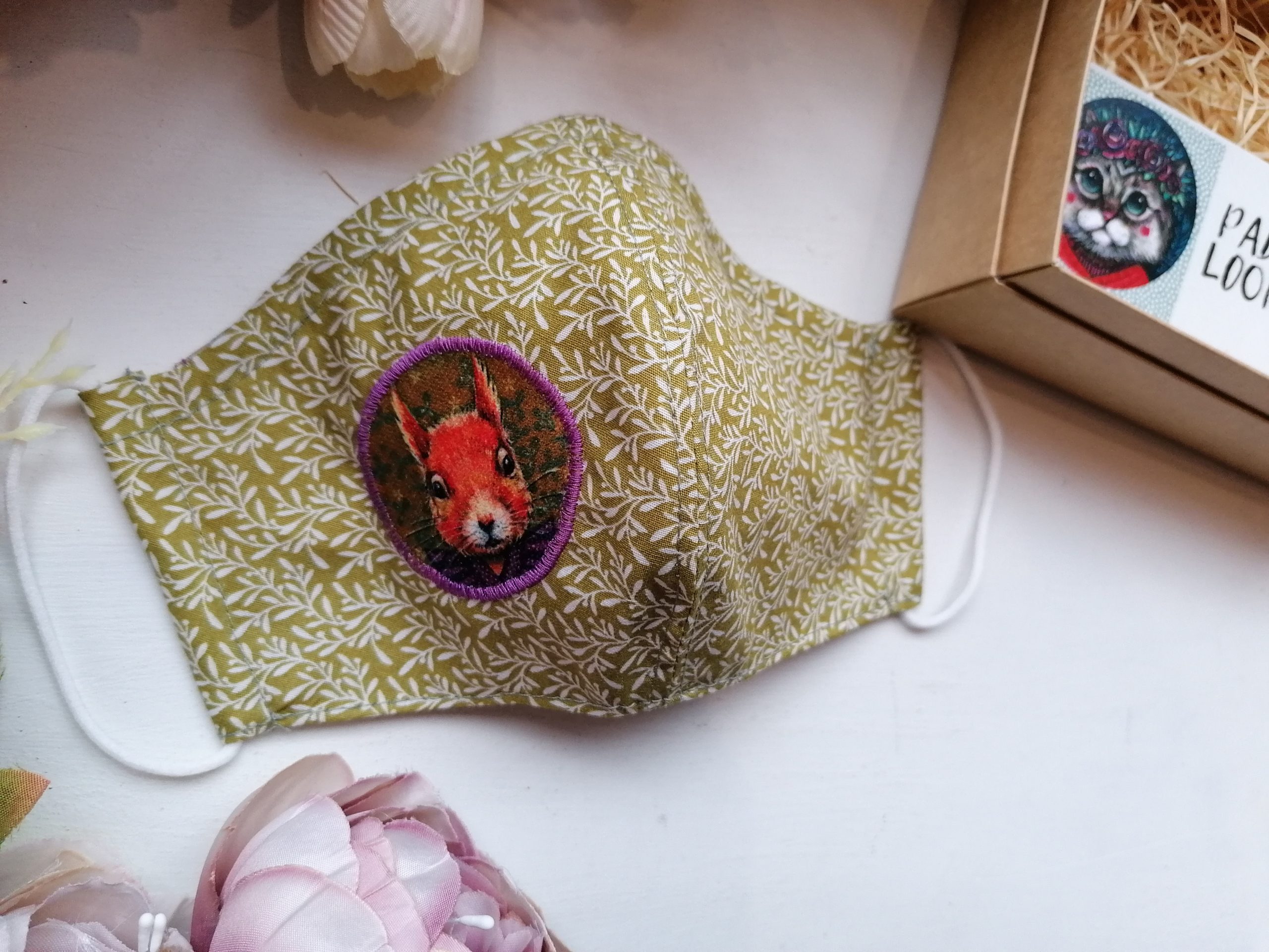 Korduvkasutatav näomask "Orav", taskuga