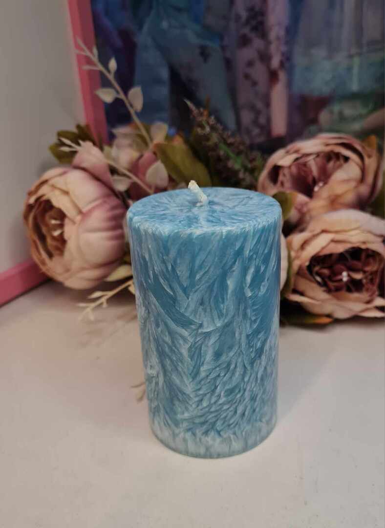 Pitsiline käsitööküünal, sinine