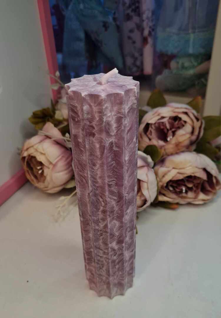 Pitsiline käsitööküünal, lilla