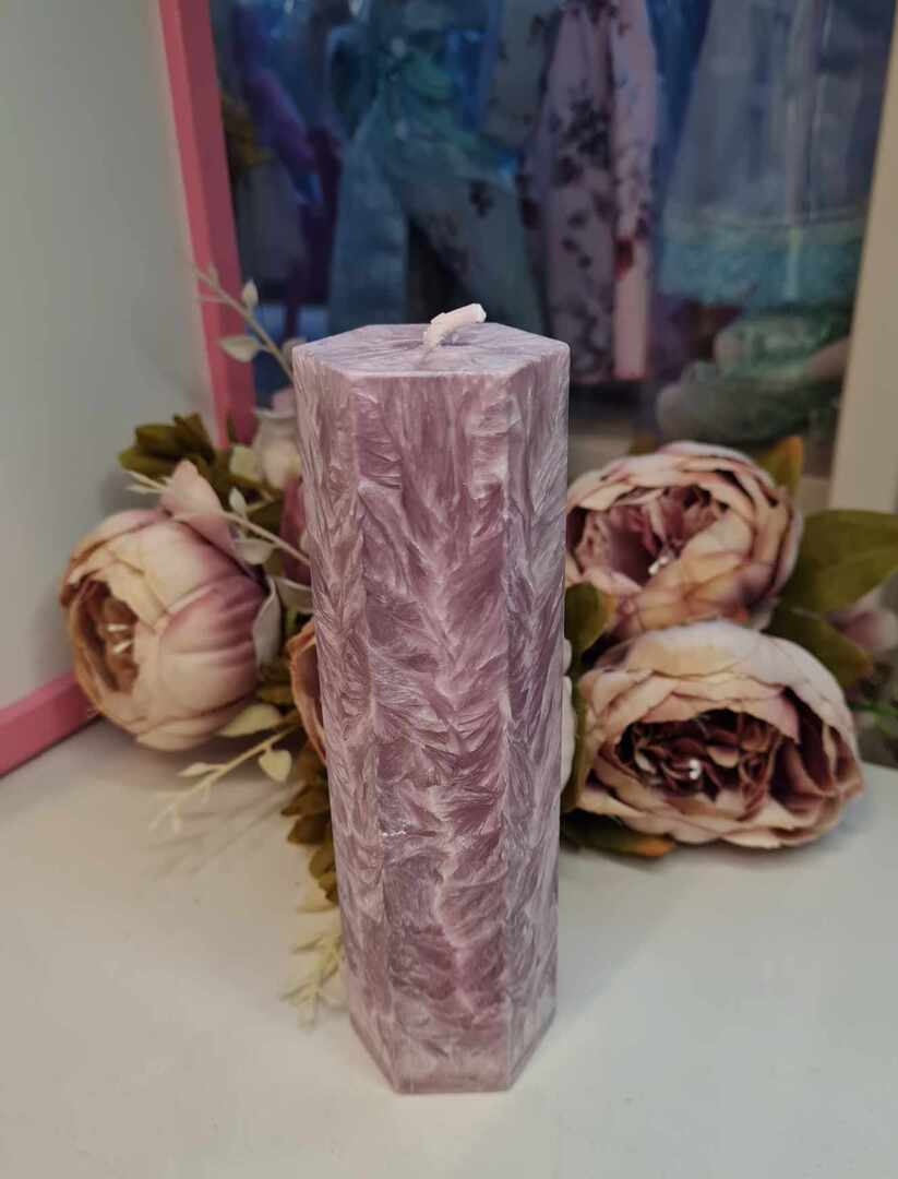 Pitsiline käsitööküünal, lilla