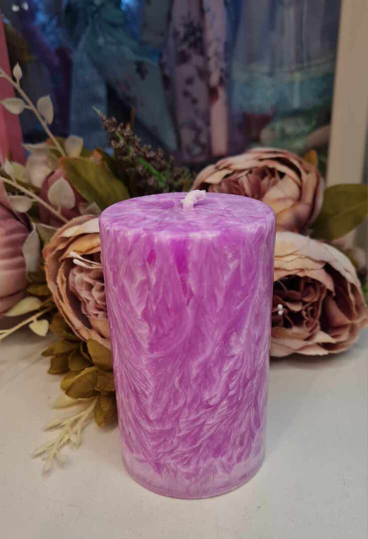 Pitsiline käsitööküünal, purpur