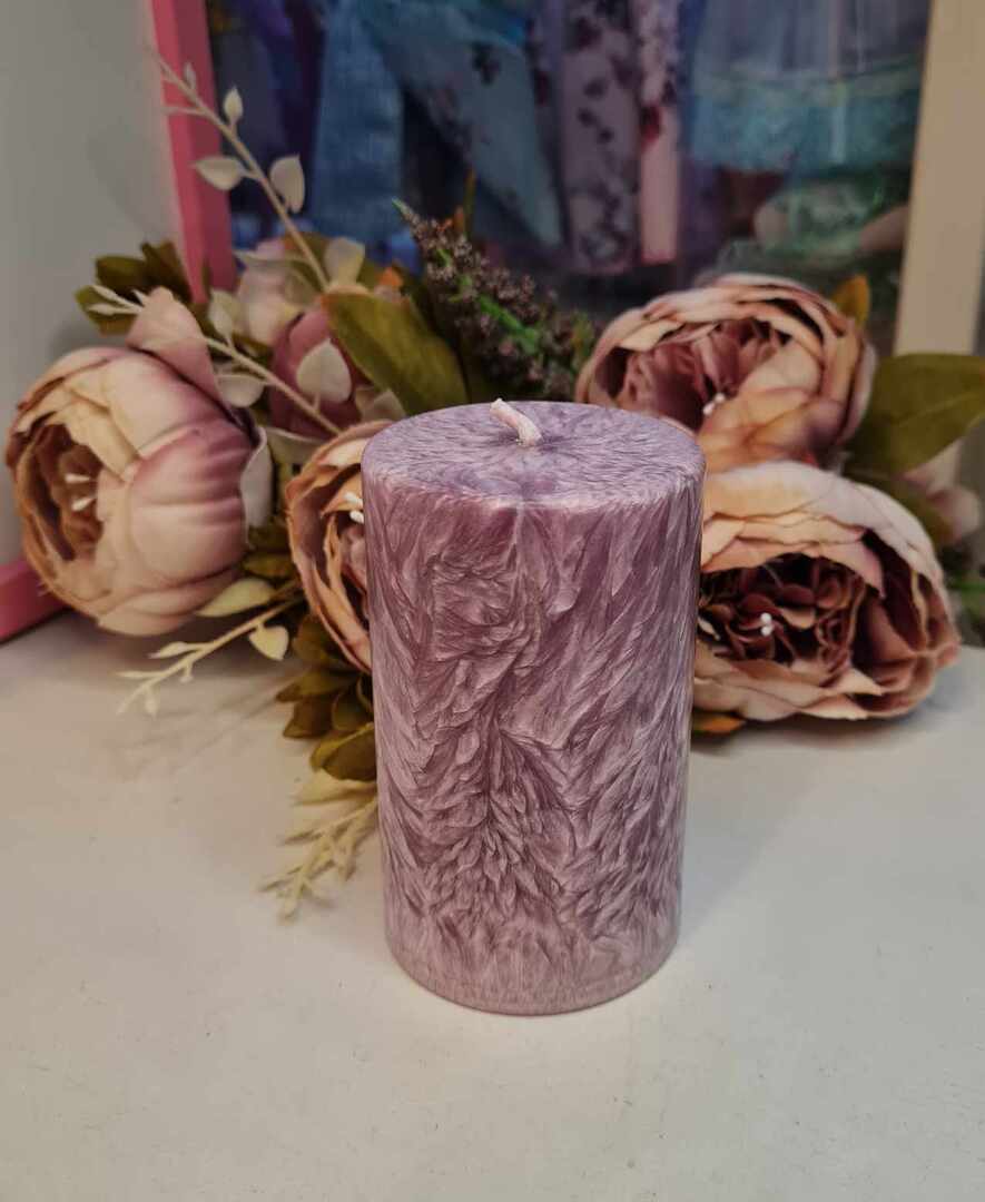 Pitsiline käsitööküünal, lilla