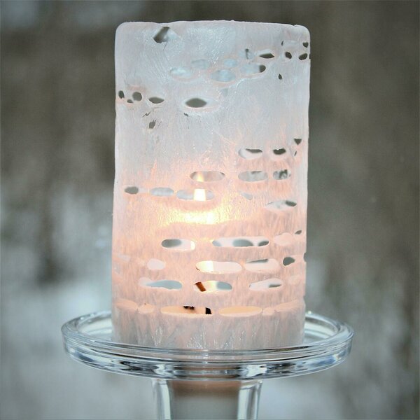 Pitsiline käsitööküünal, valge