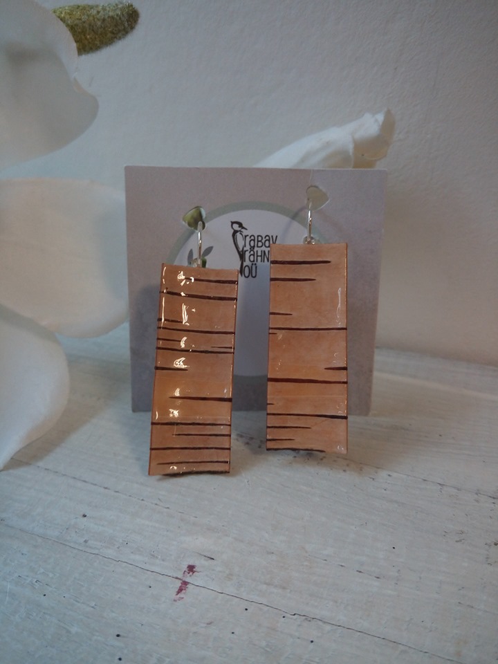 Piklikud Kõrvarõngad Kasetohust